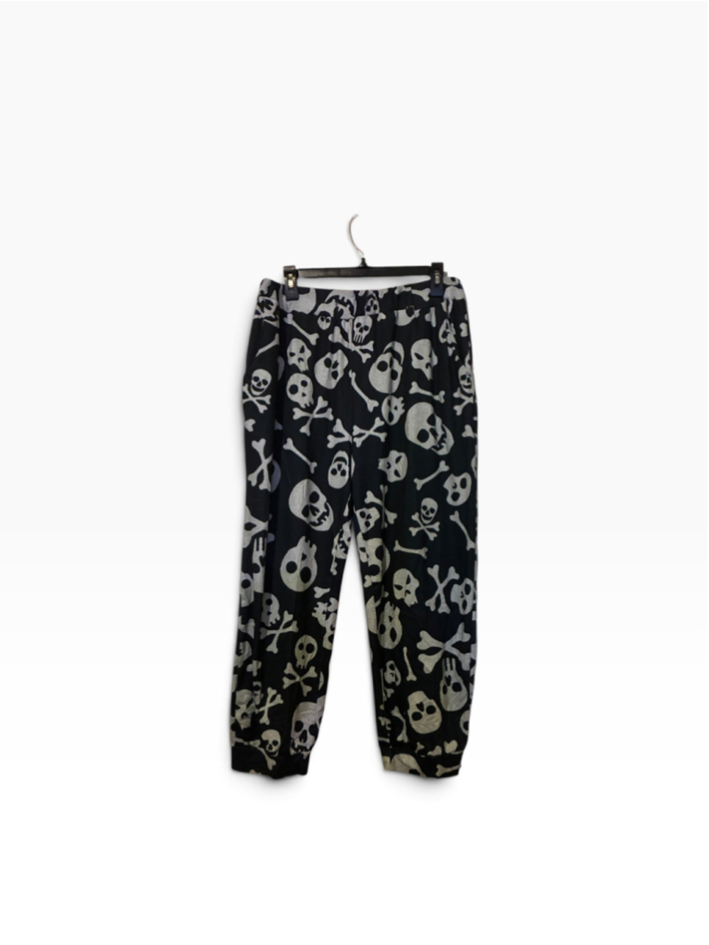 SHEIN Skull Print Jogger Pants Black White Size XL
